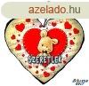 Szv alak prna, varrott maci, szeretlek