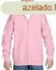 Cipzros kapucnis gyerekpulver, Gildan GIB18600, Light Pink