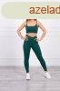 Crop-top trningruha szett pntokkal, modell 9355 sttzld