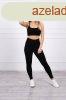 Crop-top trningruha pntokkal, modell 9355 fekete