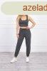Crop-top trningruha szett pntokkal, 9334 grafit
