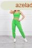 Crop-top trningruha pntokkal, modell 9334 neonzld