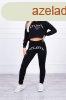 Crop-top szabadid szett Atlanta felirattal fekete