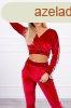 Brsonyos szett Queen crop-toppos melegt felsvel piros