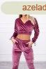 Brsonyos szett Queen crop-toppos melegt felsvel ibolyasz