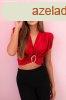 Mly kivgs, dszes csattal elltott crop-top blz, 6101-e