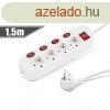 4-es eloszt - 4+1 kapcsolval - 250 V ? 16 A - 1,5 m