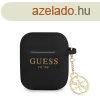 Guess 4G Charms Apple AirPods 1/2 szilikon tok fekete (GUA2L