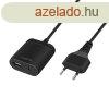 Logilink Dual USB charger with 1,5m fixed cable 12W Black