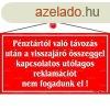 Informcis tbla, 22,5x12,5 cm, "Pnztrtl val tvoz