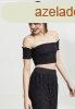 Urban Classics Ladies Cropped Cold Shoulder Smoke Top black