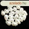Cseh prselt csepp gyngy - Pearl White - 4x6mm