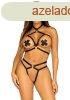 Leg Avenue Satin Elastic Harness Teddy Black