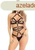 Leg Avenue Satin Elastic Crotchless Teddy Black