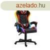 RGB LED-es gamer szk - karfval, prnval - fekete / piros