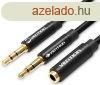 Vention 2*3.5mm jack/M -> 3.5mm jack/F, (ABS, audio, feke