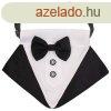 Formal dog bow tie black clothing size S