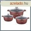 Bachmayer 3 rszes mrvny bevonat lbas kszlet burgundy B