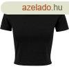 Build Your Brand Rvid ujj ni crop top pl - Fekete | 4XL