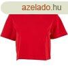 Build Your Brand Rvid ujj ni crop top pl - Piros | 2XL