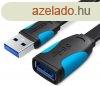 Vention USB 3.0, (hosszabbt, lapos, fekete), 3m, kbel