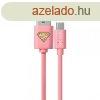 USB kbel DC - Superman 002 USB - MicroUSB adatkbel 1m pink