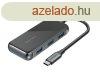 Vention USB-C -> USB3.0*4/PD (0,15m, szrke, tkrs fell