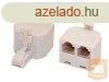 Telefon Y eloszt 1 dug + 2 aljzat 6P6C