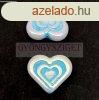 Heart in Heart gyngy - Alabaster AB Turquoise - 14x16mm