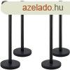 Szalagos kordonoszlop  4db fekete 90 cm
