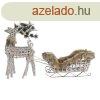 Karcsonyfagmb DKD Home Decor Szarvas Fehr Barna vesszfon