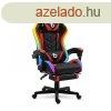 RGB LED-es gamer szk - karfval, prnval - fekete / piros 