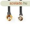 Nedis CSGL02400BK100 SMA kbel apa, anya, aranyozott, 50 Ohm