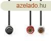 Nedis audi kbel 5p DIN dug - 2 x RCA aljzat, hossz 0.20m,