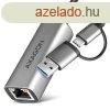 AXAGON ADE-TXCA USB-C + USB-A Gigabit Ethernet Adapter Grey