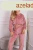 Crop-top velr trningruha kapucnival, modell 9372 old pink