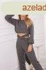 Szigetelt crop-top trningruha szett 69416 grafit