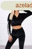 Brsonyos szett Queen crop-toppos melegt felsvel fekete