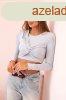 Hossz ujj crop-top blz, fodrozott mellrsszel, 12577 szr