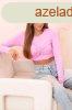 Hossz ujj crop-top blz, fodrozott mellrsszel, 12577 mode