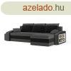 Monviso kinyithat sarokkanap polccal s 2 db puffal, unive