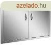 Rozsdamentes acl BBQ grillajt 99x66 cm -Duplaajts kivitel