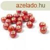Porceln gyngy - goly - Iridescent Red - 5x6mm