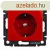 Legrand Valena 2P+F reteszelt dugalj piros betttel