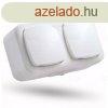 STILO AQUA 2x2P+F fldelt dupla csatlakozaljzat (GYV) bizto