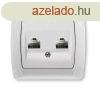 Panasonic Carmen RJ45 CAT 5E dupla fali aljzat fehr keret