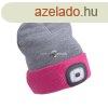 EXTOL LIGHT sapka, szrke/pink, kttt, kivehet LED homlokl