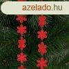 Karcsonyi girland - hpehely - 2,7 m - piros 58616A