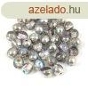 Cseh prselt goly gyngy - Crystal Silver Rainbow - 4mm