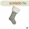 Karcsonyfagmb Karcsonyi Zokni Szrke Szvet 28 x 4 x 46 c